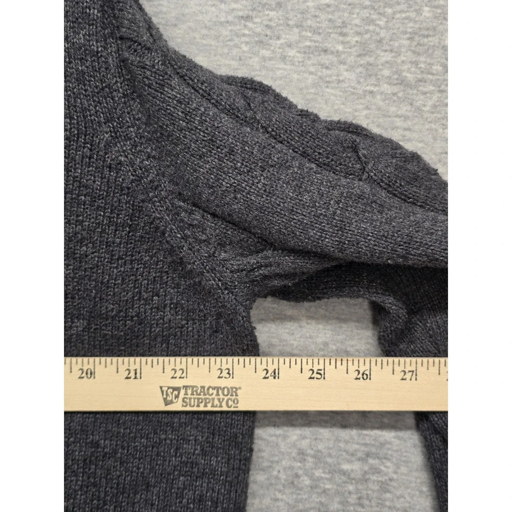 Marled Reunited Clothing Gray Cable Knit Full Zip Sweater Mock Neck XL Unisex